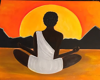 #artforsale #meditation #blackmanmeditating #sunset #seattle #costarican #seattleart #artforsale