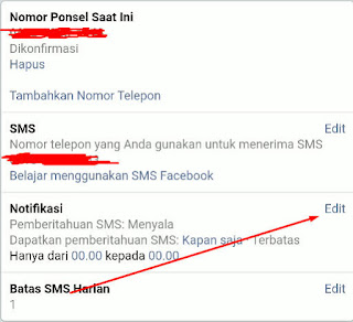 Cara Menghentikan Pemberitahuan SMS Facebook