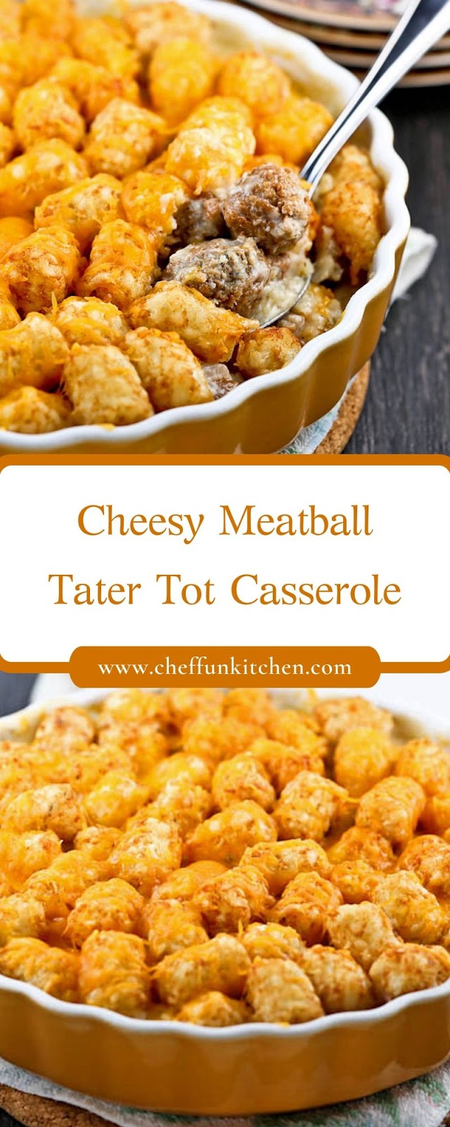 Cheesy Meatball Tater Tot Casserole