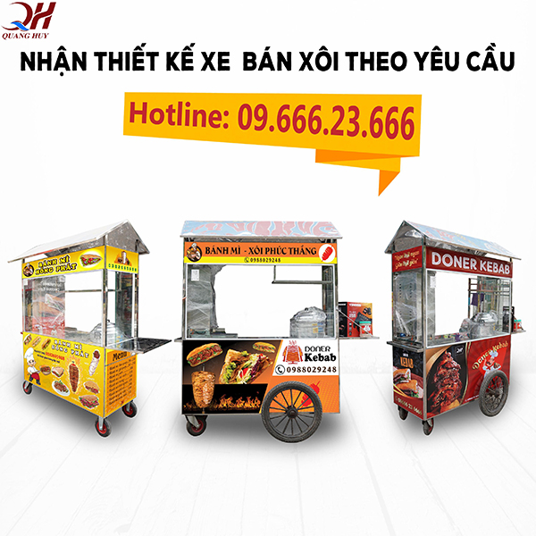 Quang Huy nhận đặt và thiết kế xe bán xôi theo yêu cầu