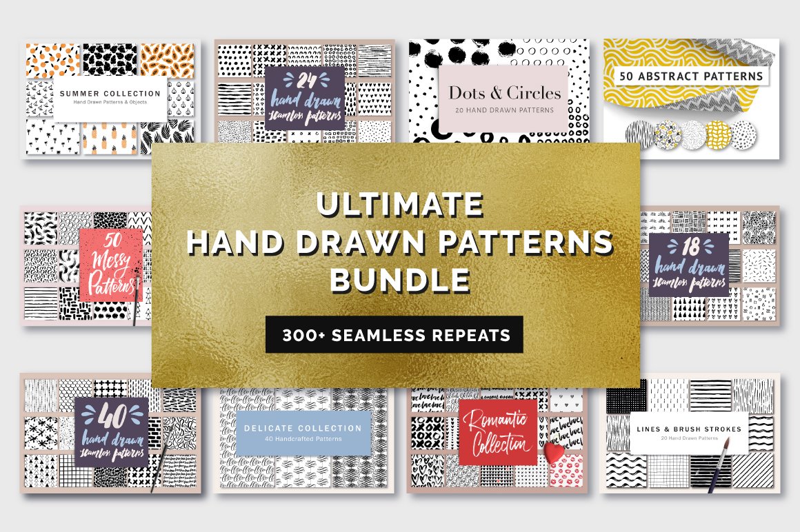 Ultimate Hand Drawn Patterns Bundle Free Download Ultimate Hand Drawn Patterns Bundle