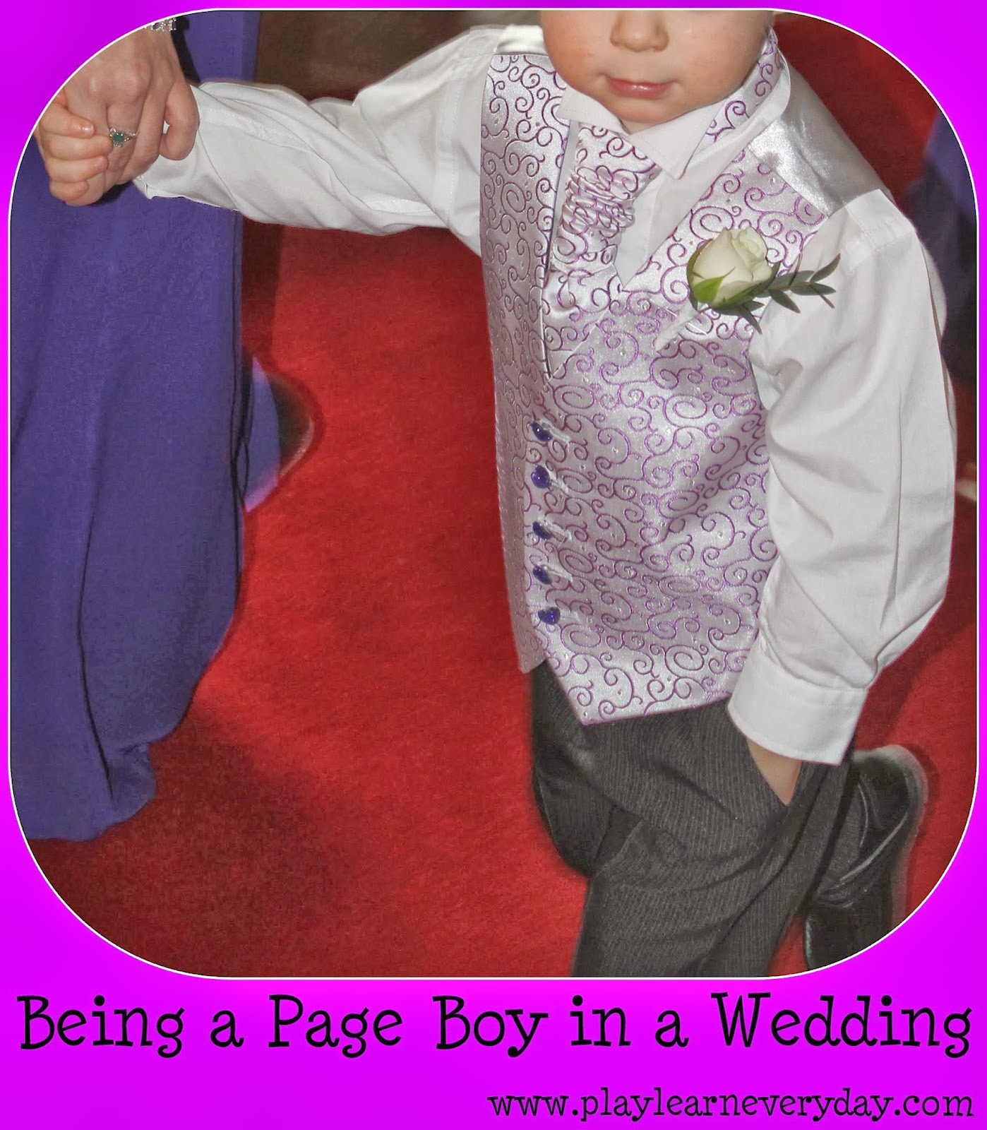 Being a Page Boy in a Wedding Play and Learn Every Day