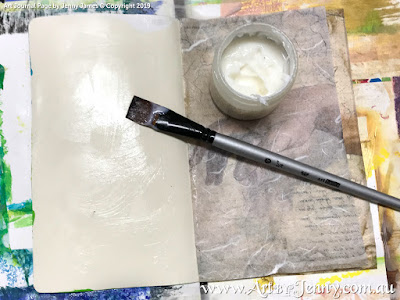 using Ranger gel matte multi medium to glue down Stamperia Printed Rice Paper