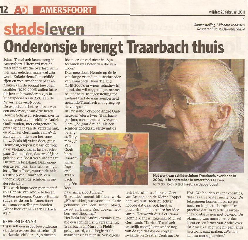 Hennie Schrijver Hennie Schrijver haalt werk Johan Traarbach naar Amersfoort Hennie Schrijver Hennie Schrijver haalt werk Johan Traarbach naar Amersfoort