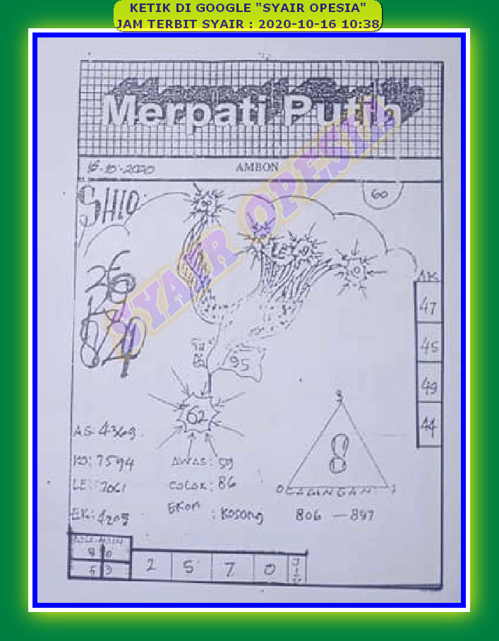 Syair Sdy 16 Oktober 2020 Kode Syair Sgp Syair Hk Syair Sydney 2020