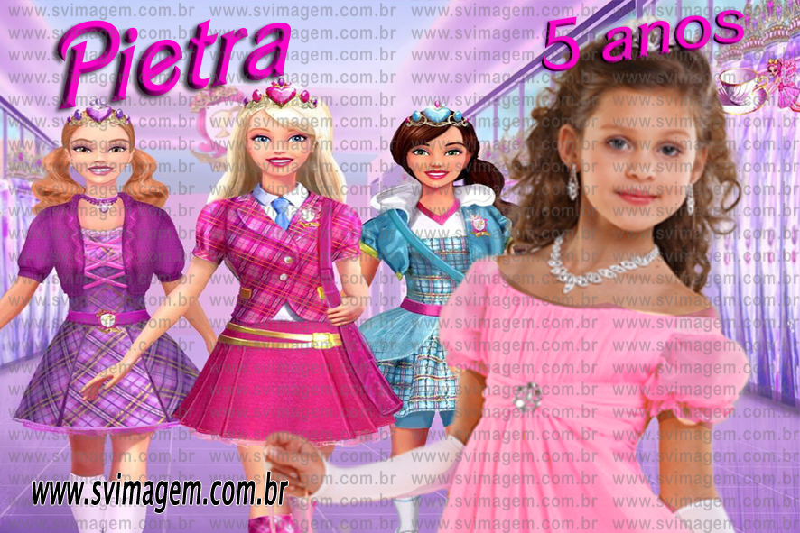 Lembrancinha barbie escola de princesas