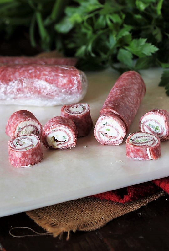 Quick & Easy Salami Cream Cheese RollUps The Kitchen is My Playground