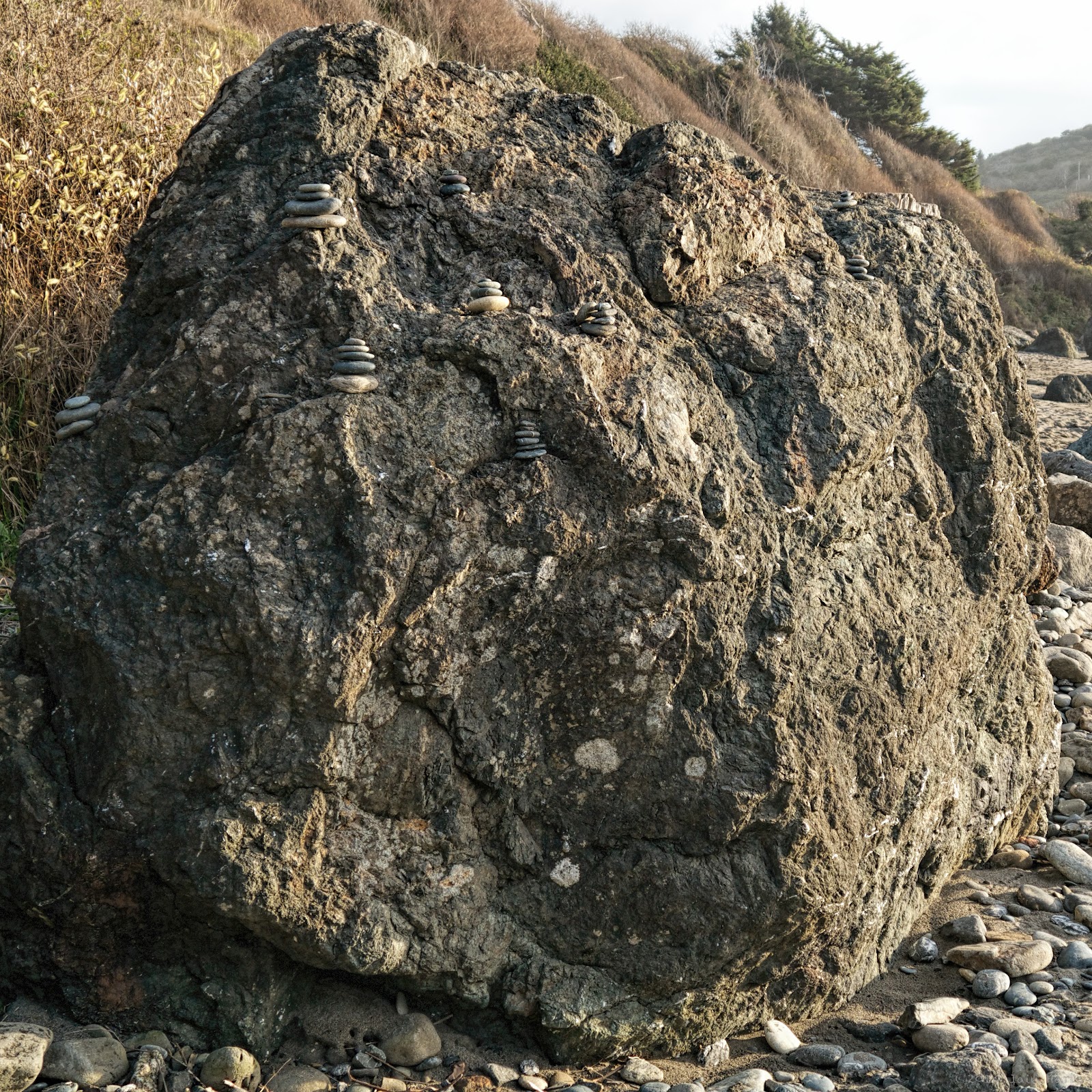 Zen Rock Altar Large rock with zen rock formations on it
