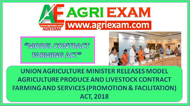 MODEL CONTRACT FARMING ACT AGRI NEWS 23/05/2018