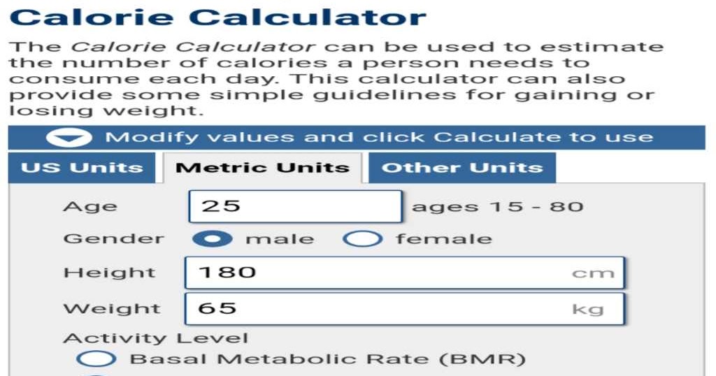 phd calorie calculator