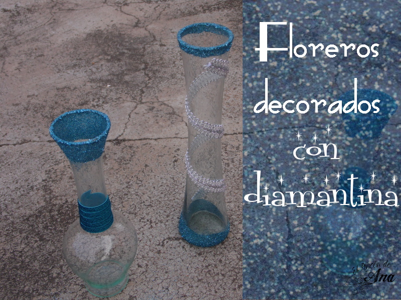 Florero con diamantina