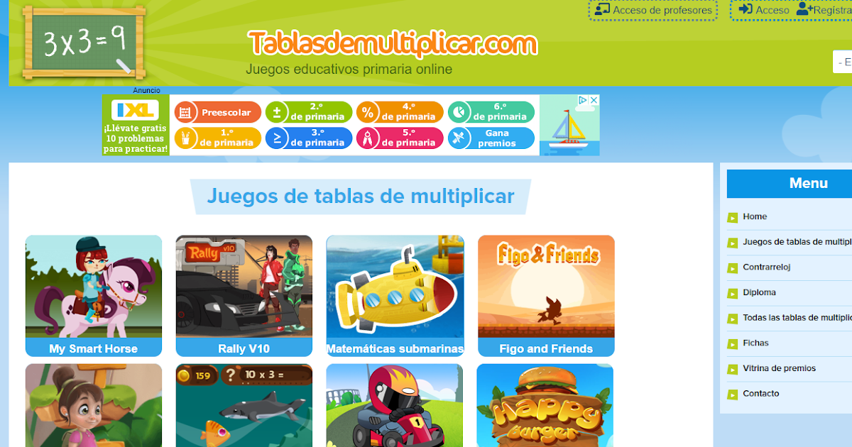 Nos gustan las TIC TABLAS DE MULTIPLICAR