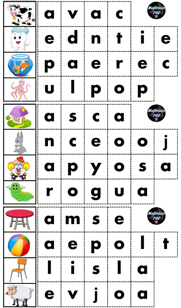 Cuadernillo de SÍLABAS para recortar y formas nuevas palabras
