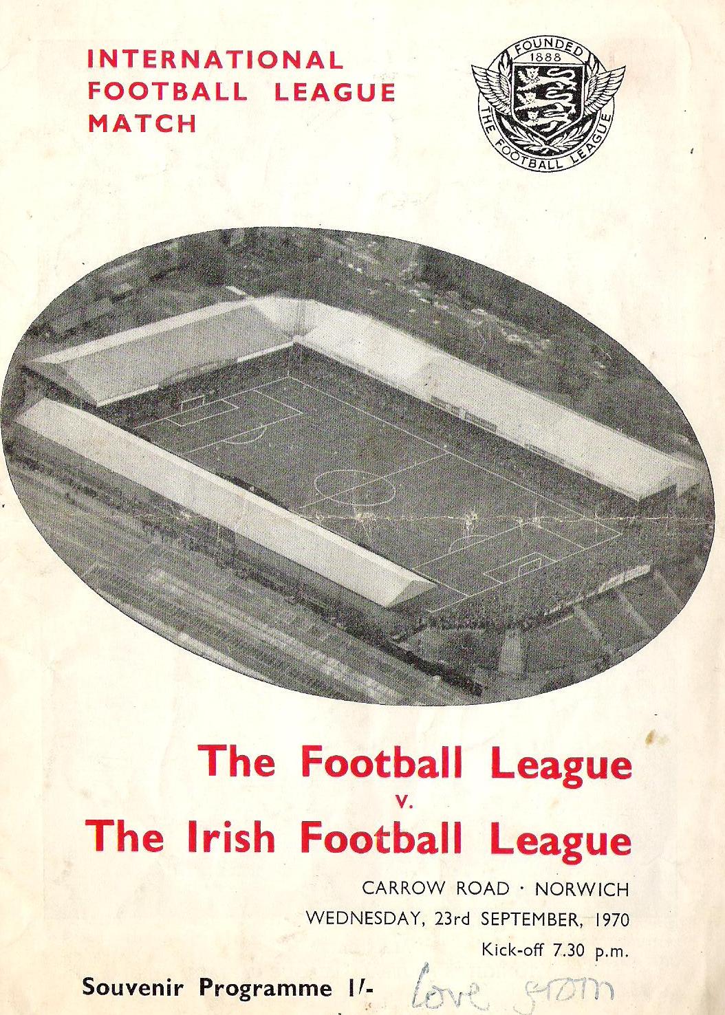 Irish League Footballing Greats Irish League Representative Match