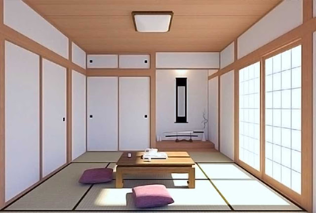 Traditional Japanese Living Room with tatami