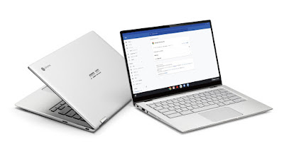 シルバー色の Chromebook の画像。