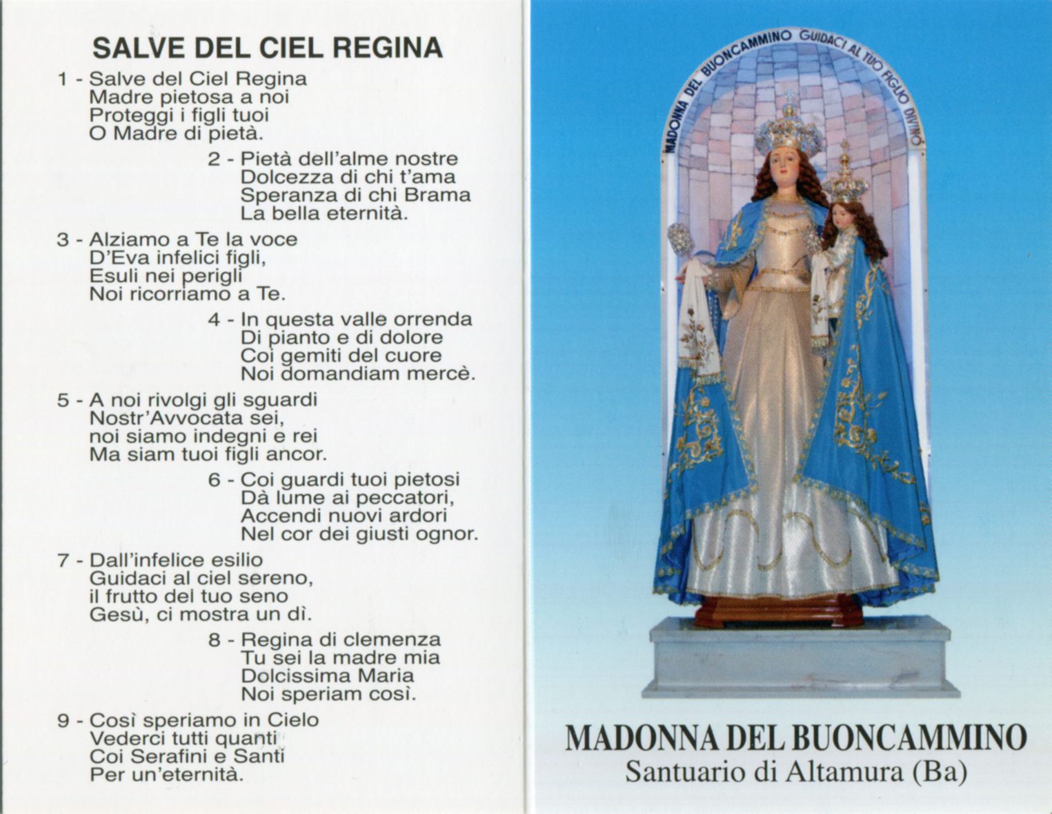 Preghiera Madonna Del Buon Consiglio Filiconia Mariana: Altamura (BA) - La Madonna del Buon Cammino