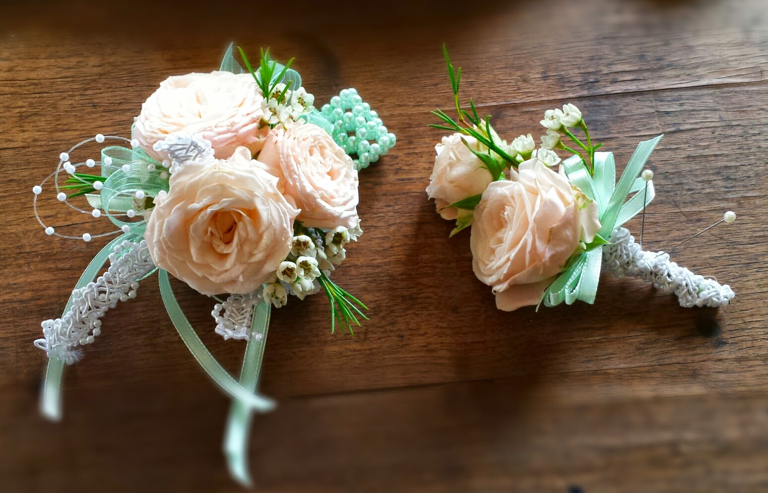 Prom '15 wrap up - Roses. Garden miniature rose corsage and boutonniere
