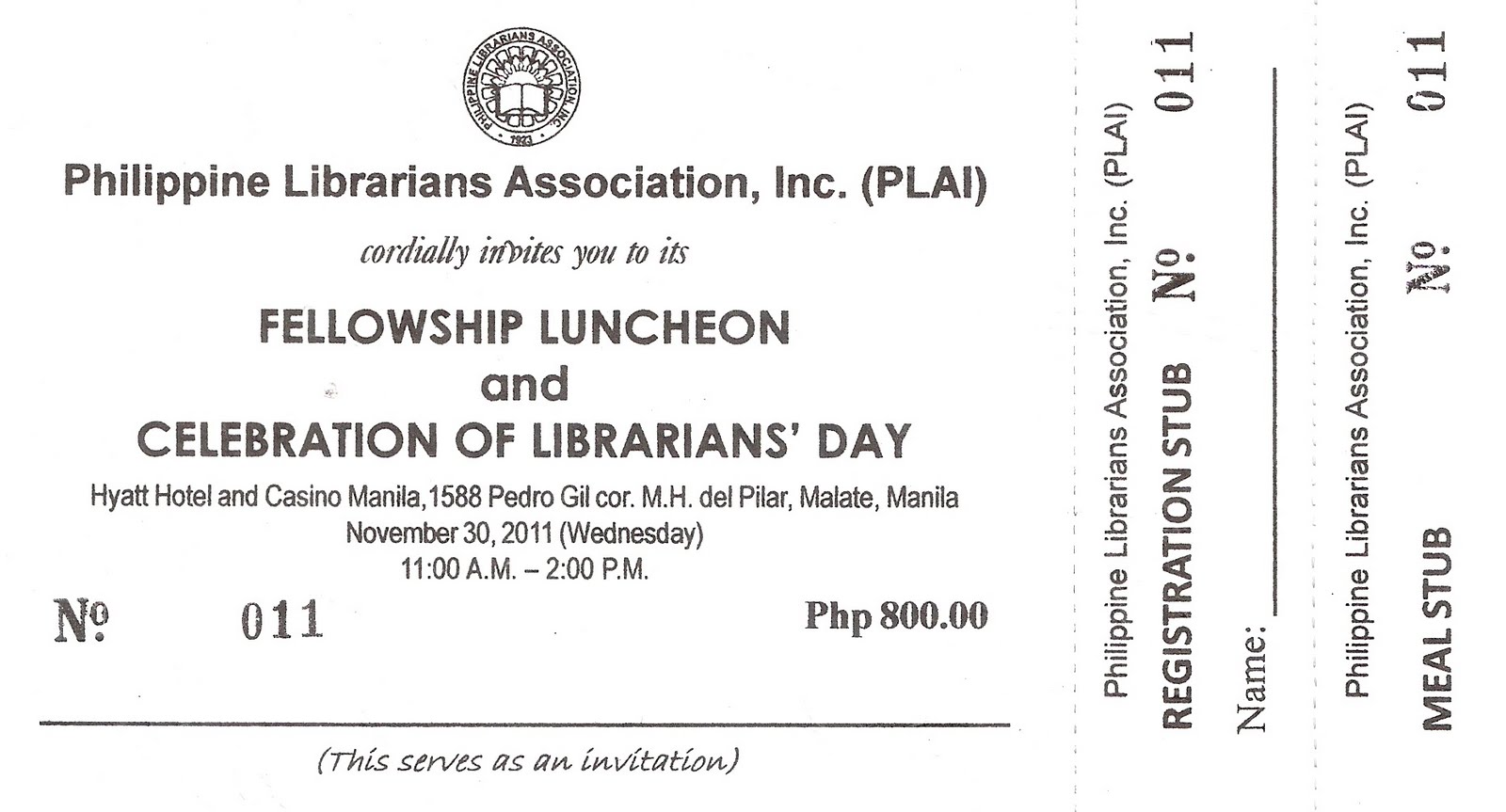 Plai Southern Tagalog Region Librarians Council October 2011