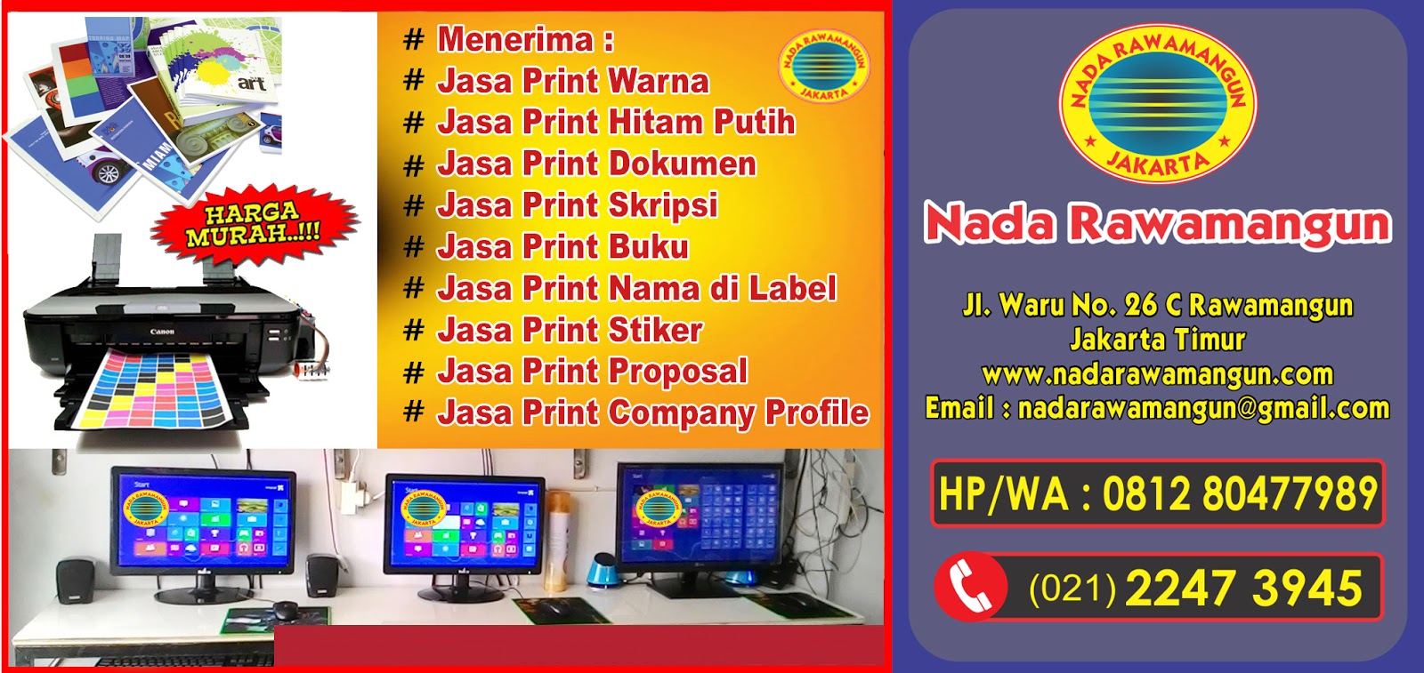Tempat Jasa Print Warna Murah Layanan Online 24 Jam di Rawamangun