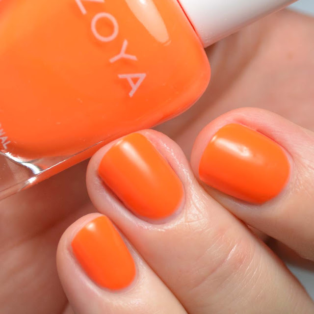 matte neon orange nail polish swatch