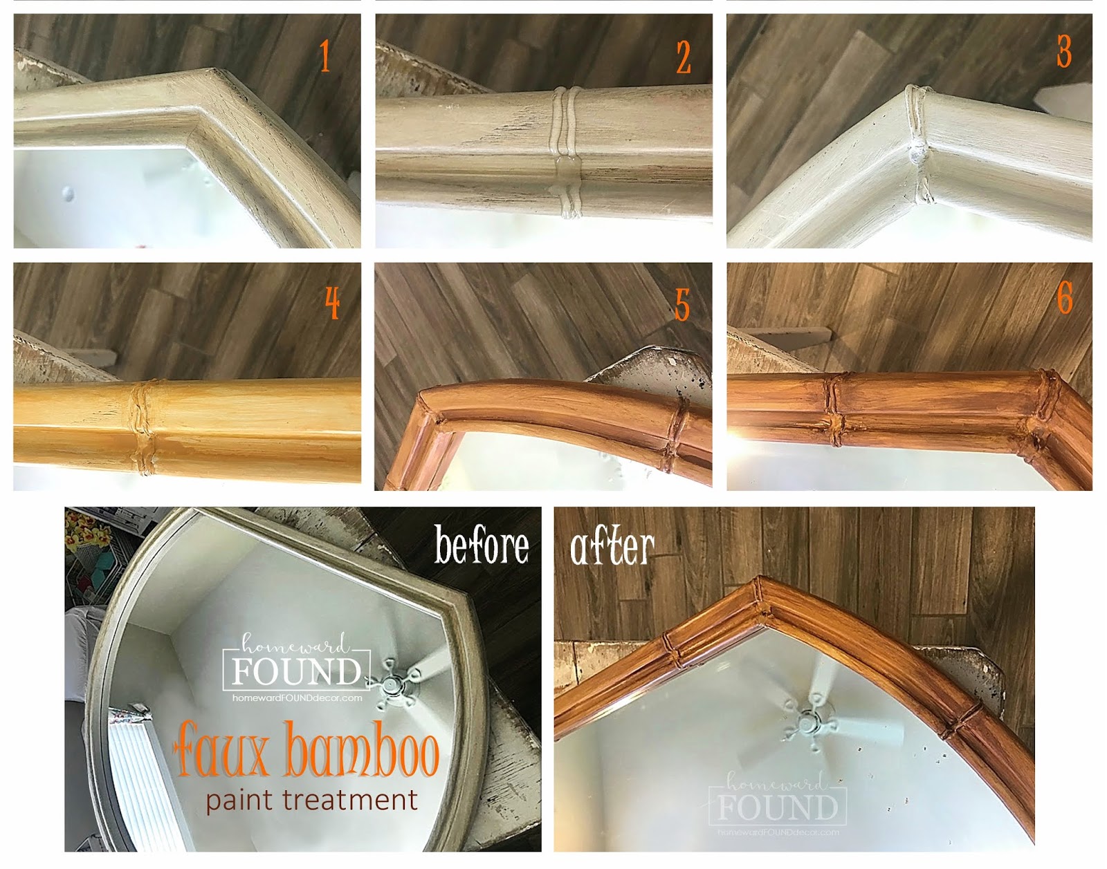 faux painted bamboo mirror homeward found decor