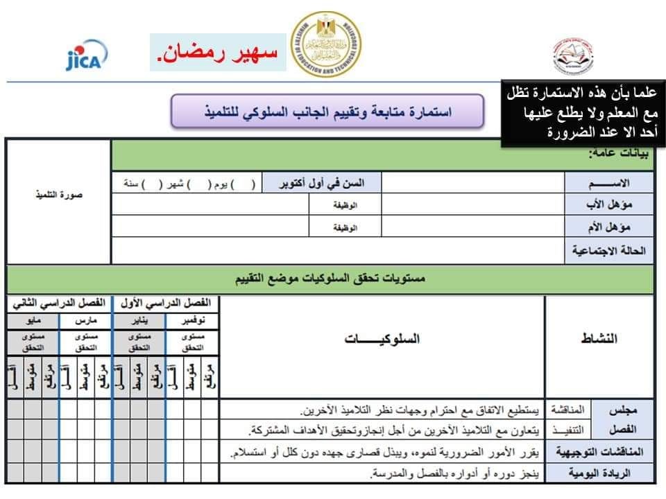 التوكاتسو - تقييمات التوكاتسو وفق دليل المعلم للصفوف الثلاثة الاولي 4