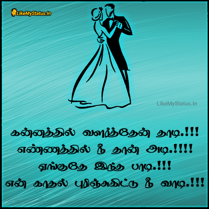 கன்னத்தில் வளர்த்தேன் தாடி... Tamil Funny Love Status Image...