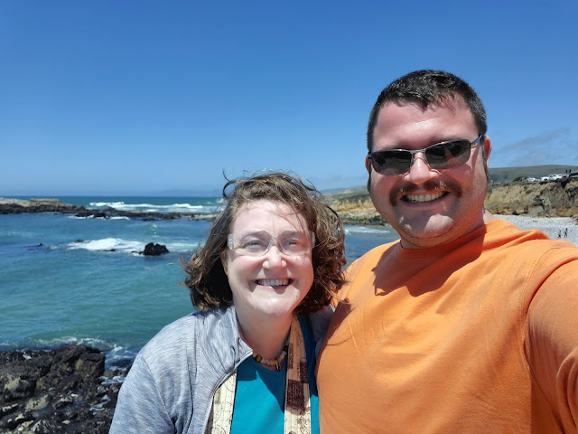 image of us standing by the coast highway 1