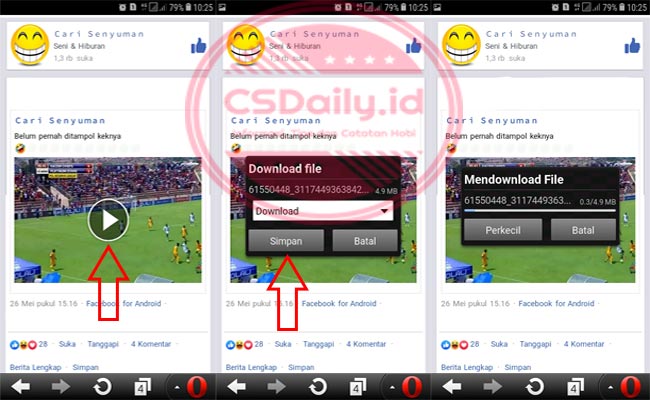 Cara Download Video dari Facebook menggunakan aplikasi Opera Mini Jadul