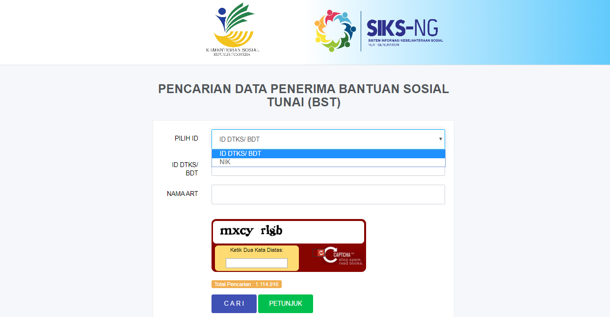 Cara cek nama-nama penerima bansos BST se-Indonesia (cekbansos.siks