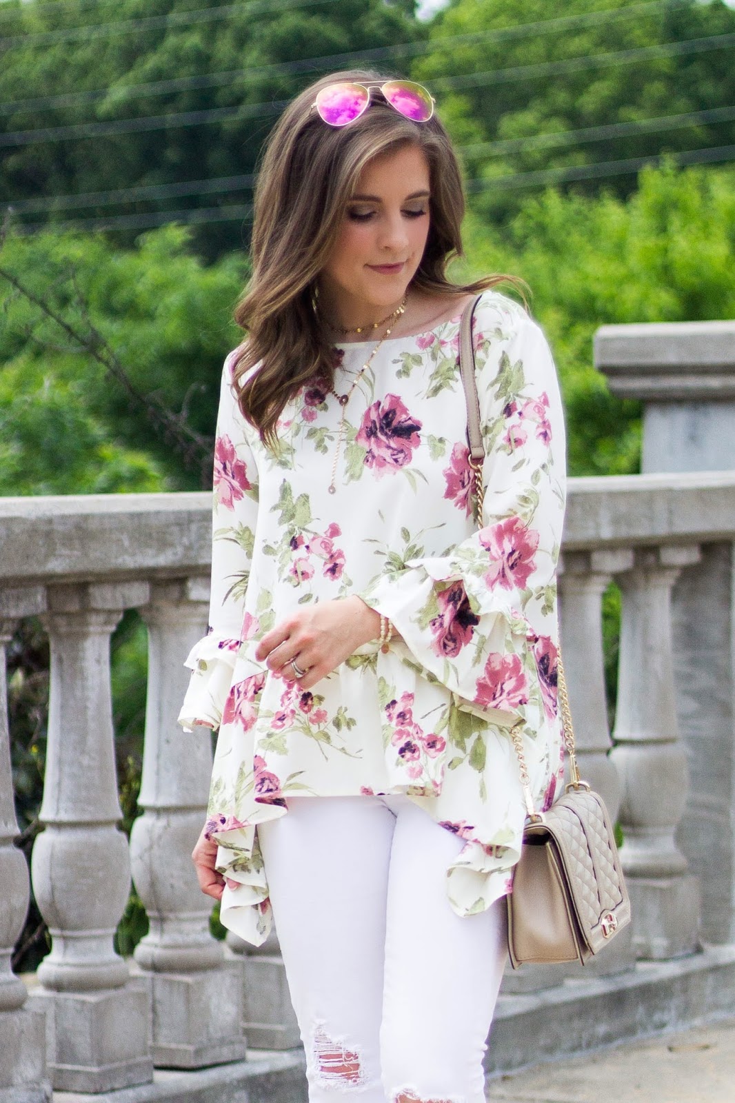 Ruffle Floral Blouse... | The Dainty Darling