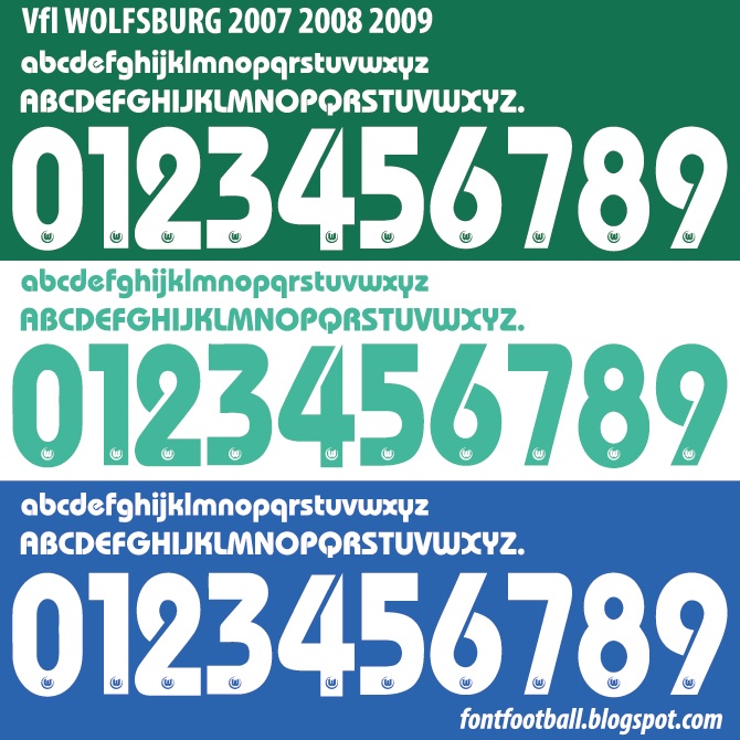 Font Football Font Vector Vfl Wolfsburg 2007 2008 2009 Kit