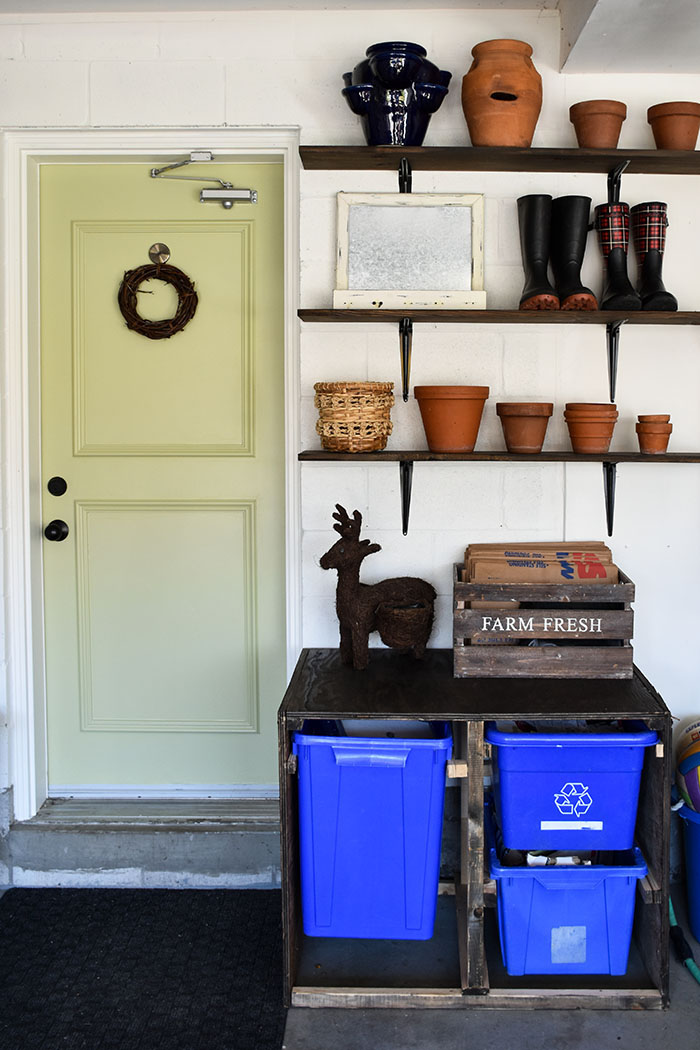 Woman in Real Life Garage Entry Door Paint and Trim Makeover & Garage