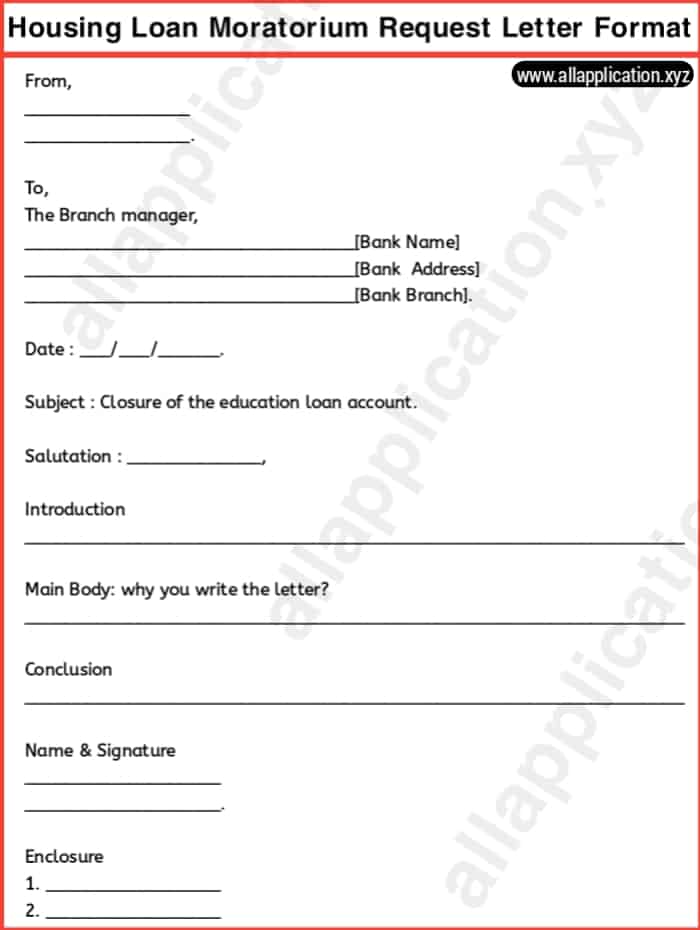 Housing Loan Moratorium Request Letter Format [ 2021 NEW FORMAT].