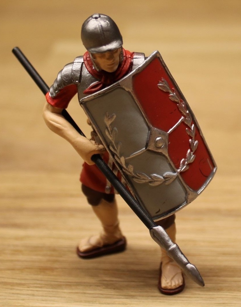 TOY SOLDIERS & VINTAGE GAMES Römischer Legionär. mit Speer und Schild