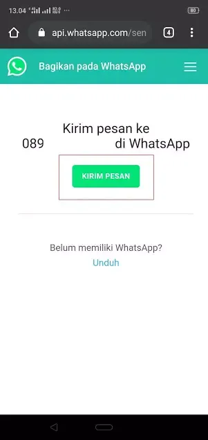 Cara chat di Whatsapp tanpa menyimpan nomor