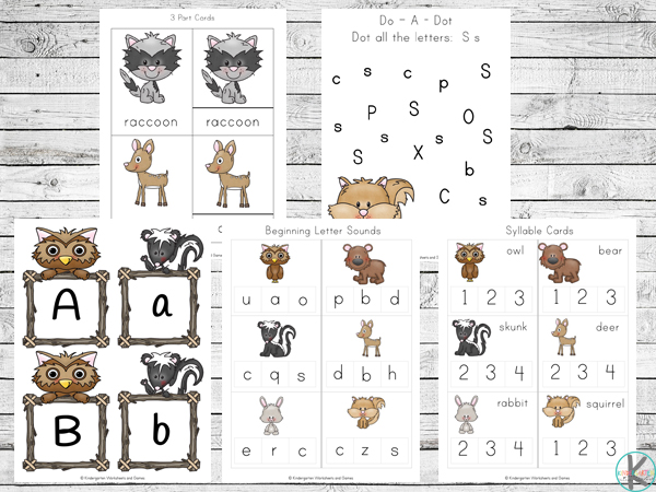Kindergarten Worksheets and Games: FREE Forest Animals Worksheets