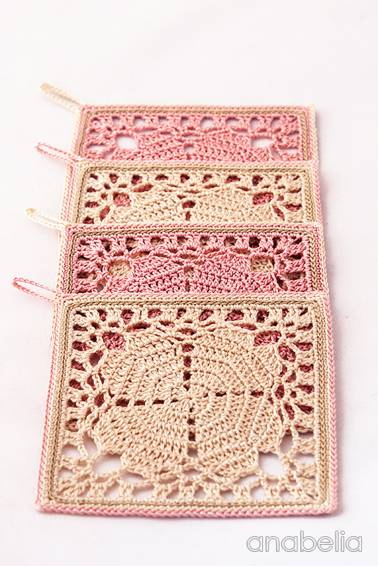 Japanese square crochet coasters by Anabelia