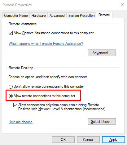 Cómo reparar el código de error de escritorio remoto 0x204 en Windows 10