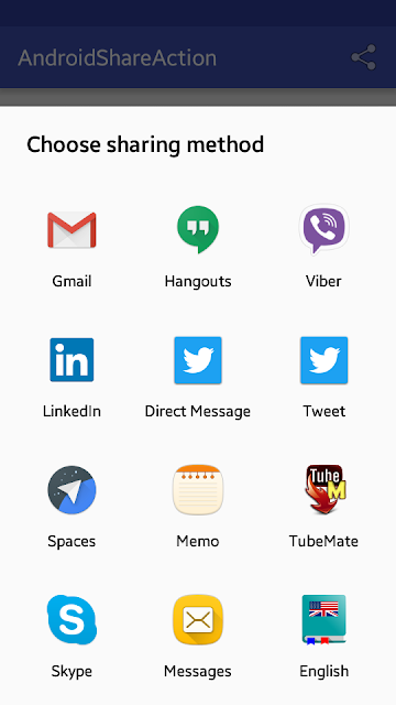 In this tutorial, you will learn to implement an effective and user friendly share action to android app. 
