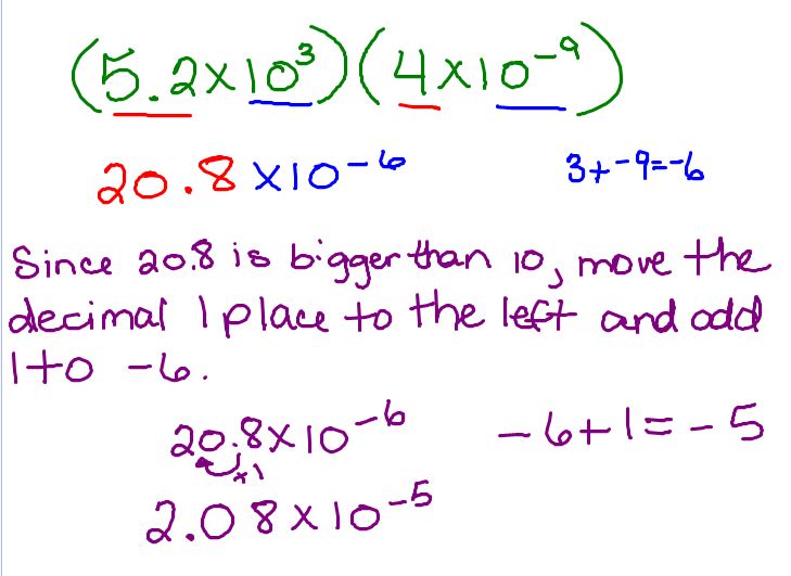 Scientific Notation When Multiplying