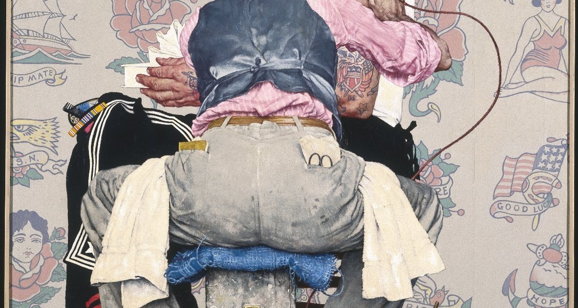Content in a Cottage: The Tattoo Artist by Norman Rockwell