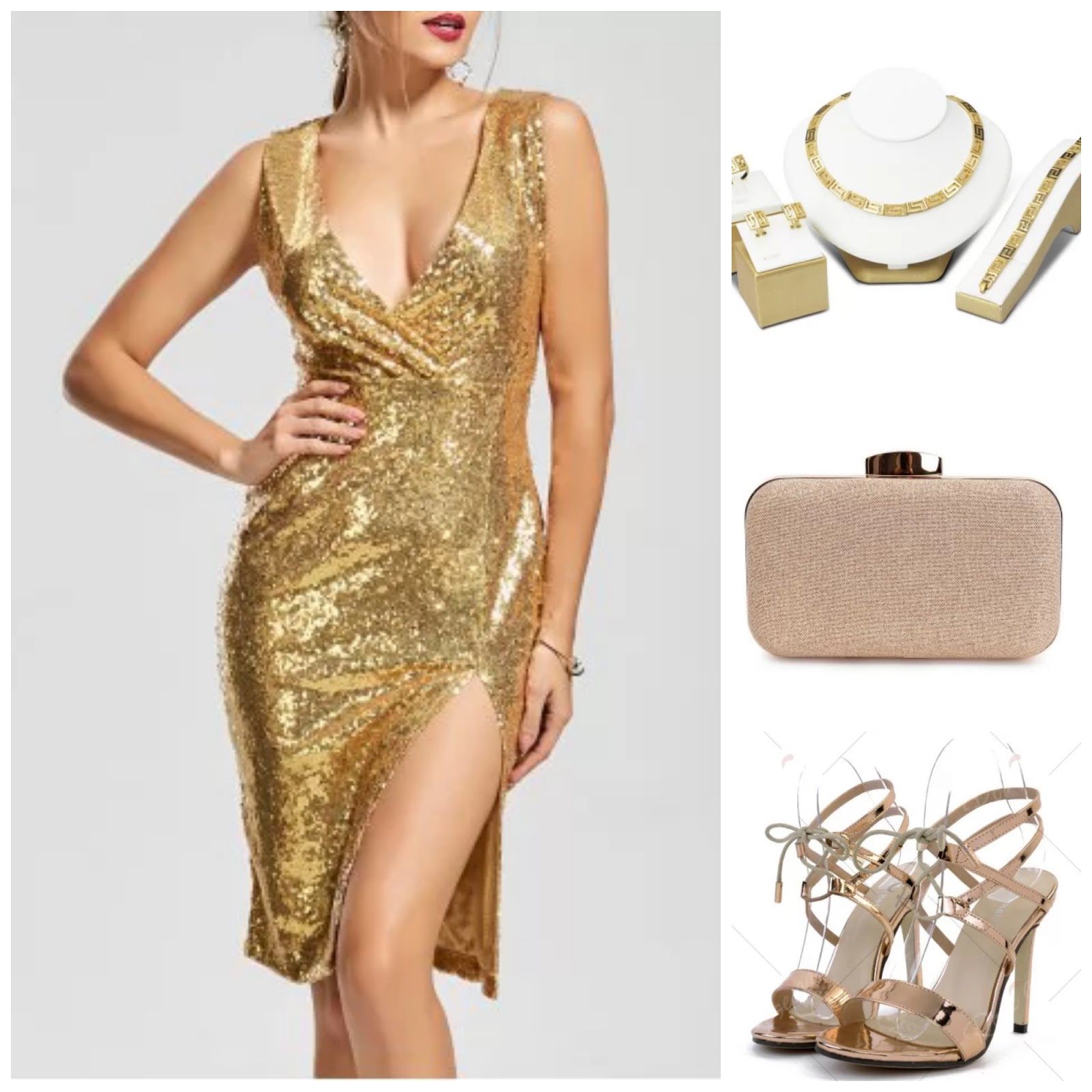 Its Miss Ivana: SEQUIN BODYCON DRESS-GOLD GODDESS OUTFIT