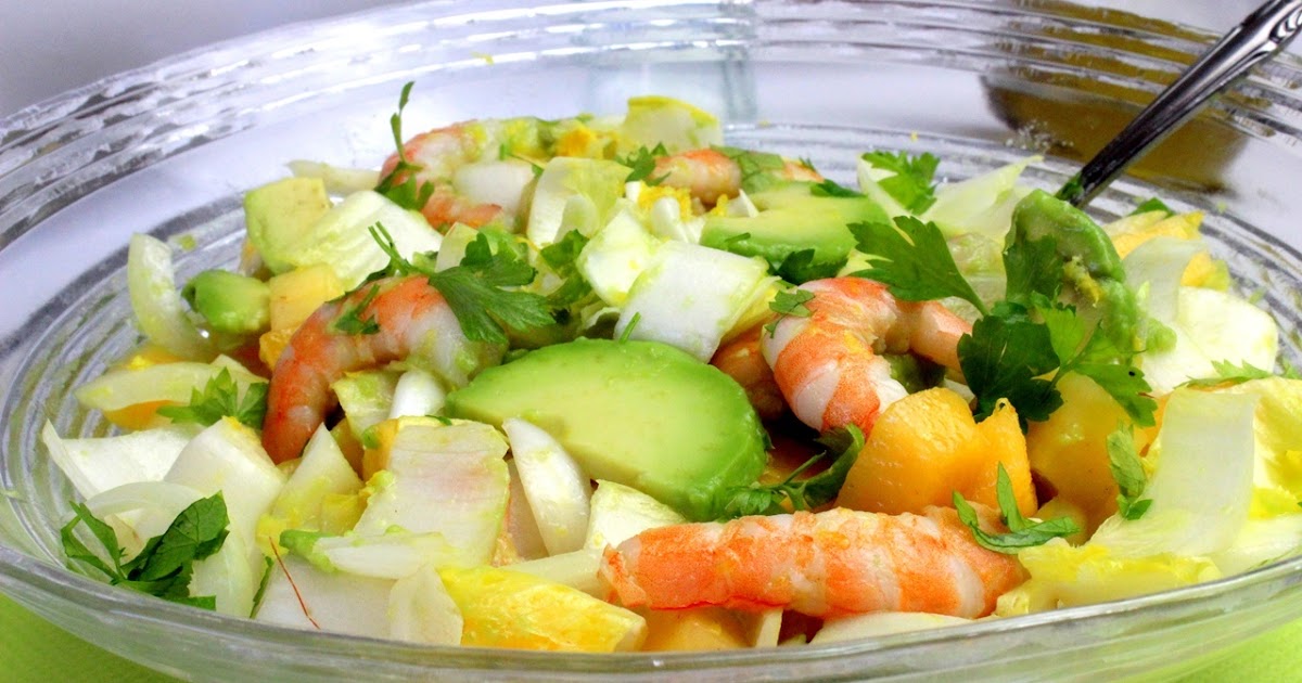 JULIA Y SUS RECETAS: Ensalada de aguacate , gambas y caqui