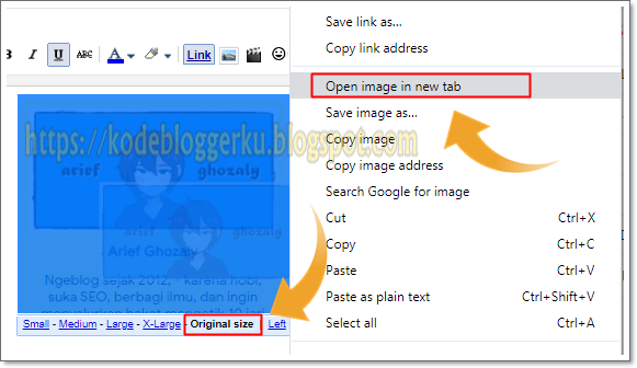 Cara Mendapatkan URL  Gambar  Blogspot com Widget Blog 