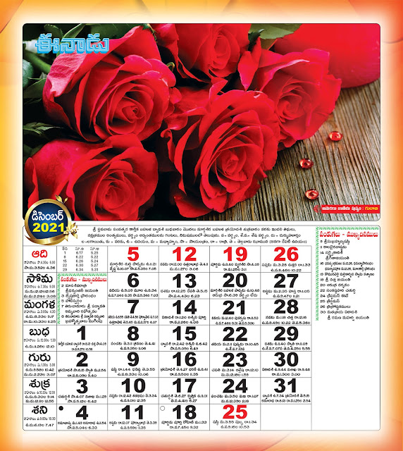 Eenadu Calendar 2022 Eenadu Telugu Calendar 2022 PDF Free Download