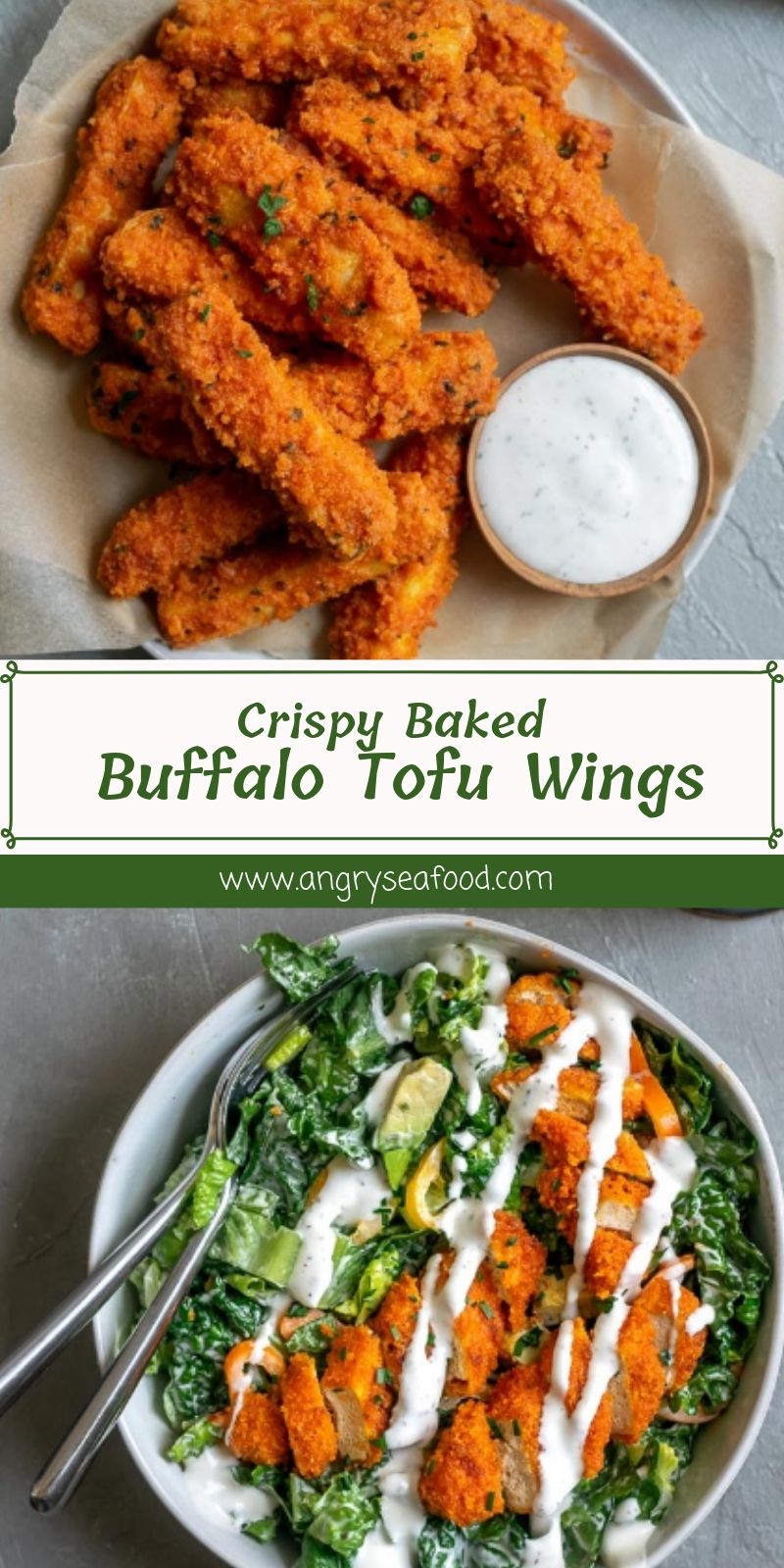 Crispy Baked Buffalo Tofu Wings 