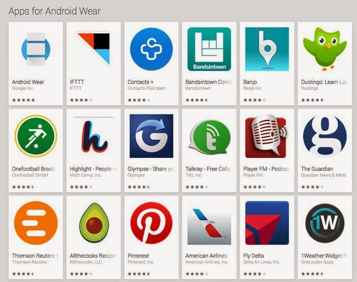 جوجل تطلق قسم خاص بتطبيقات Android Wear للمستخدمين على Play Store