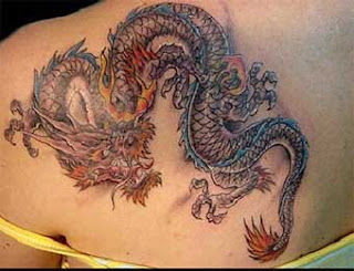 3D Snakes Tattoo on Upper Back